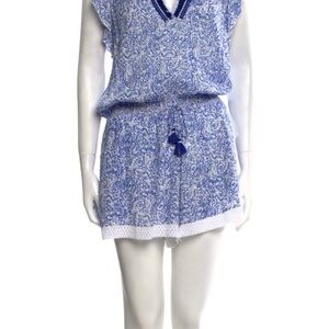 Poupette St. Barth Blue and White Swim Coverup